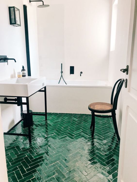 green bathroom
